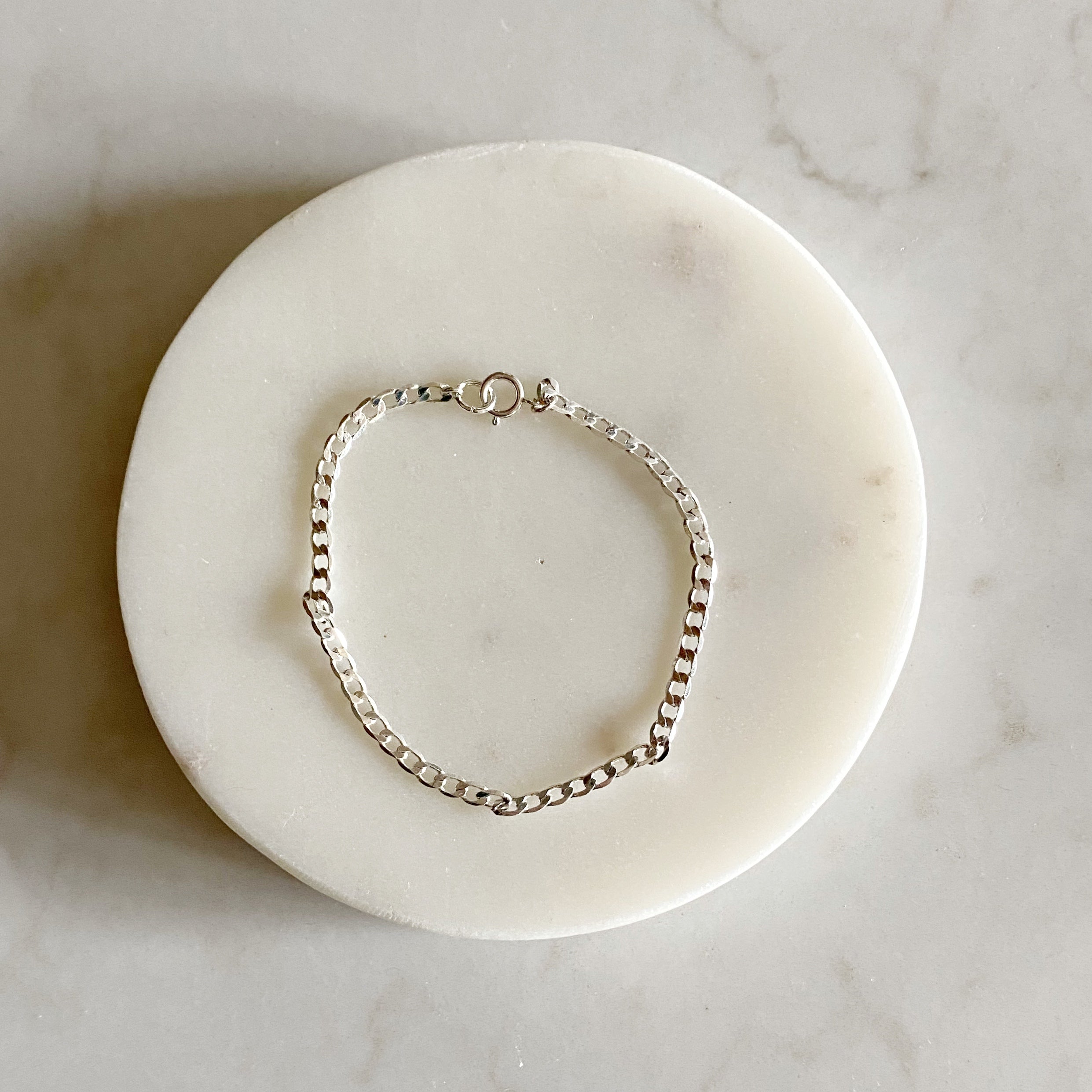 Plain silver chain on sale bracelet